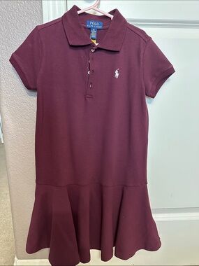 Polo by Ralph Lauren Girls Maroon Polo Dress